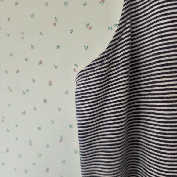 Talbots Sleeveless Dress 2X Black White Striped A-Line Coastal Lounge Activewear - Picture 6 of 13